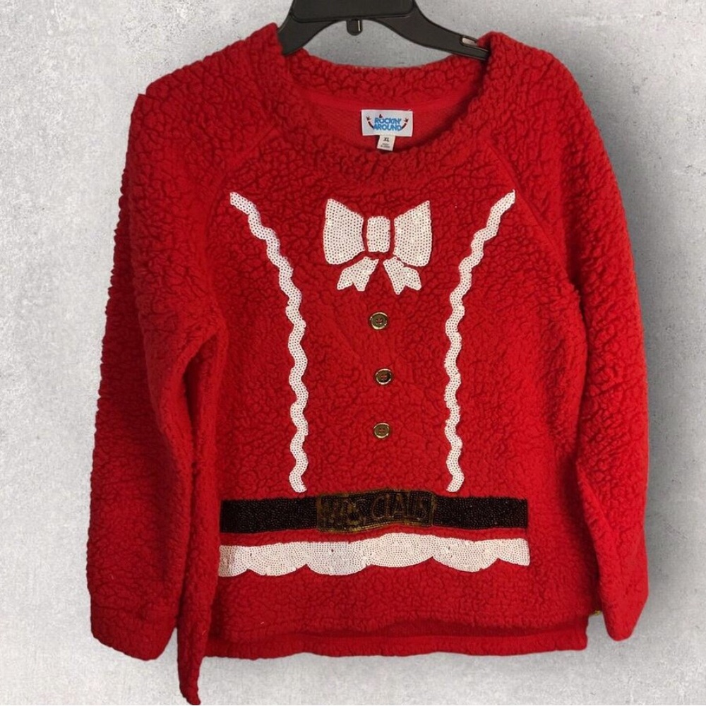Women's Red Mrs. Claus Fleece Sweater